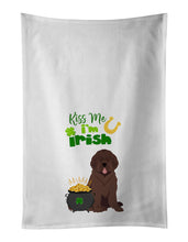 Load image into Gallery viewer, Brown Newfoundland St. Patrick's Day White Kitchen Towel Set of 2 Dish Towels