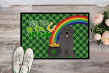 Load image into Gallery viewer, Grey Newfoundland St. Patrick's Day Doormat - 24x36 Decorative Floor Mat – Indoor/Outdoor Rug with Artistic Flair