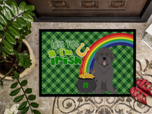 Load image into Gallery viewer, Grey Newfoundland St. Patrick's Day Doormat - 24x36 Decorative Floor Mat – Indoor/Outdoor Rug with Artistic Flair