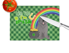 Load image into Gallery viewer, Grey Newfoundland St. Patrick's Day Glass Cutting Boards – Durable, Decorative Kitchen Art Large