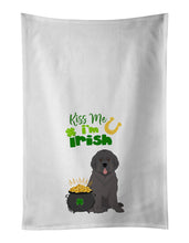 Load image into Gallery viewer, Grey Newfoundland St. Patrick's Day White Kitchen Towel Set of 2 Dish Towels