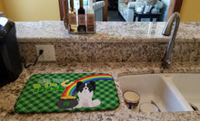 Load image into Gallery viewer, Black and White Papillon St. Patrick's Day Dish Drying Mat – Absorbent, Artistic Kitchen Essentials