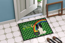 Load image into Gallery viewer, Black and White Papillon St. Patrick's Day Doormat - 24x36 Decorative Floor Mat – Indoor/Outdoor Rug with Artistic Flair