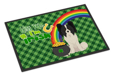 Load image into Gallery viewer, Black and White Papillon St. Patrick's Day Doormat - 24x36 Decorative Floor Mat – Indoor/Outdoor Rug with Artistic Flair