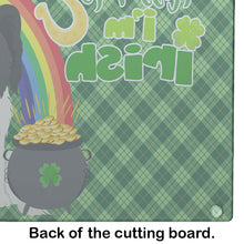 Load image into Gallery viewer, Black and White Papillon St. Patrick's Day Glass Cutting Boards – Durable, Decorative Kitchen Art Large