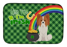 Load image into Gallery viewer, Red and White Papillon St. Patrick's Day Dish Drying Mat – Absorbent, Artistic Kitchen Essentials