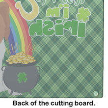 Load image into Gallery viewer, Red and White Papillon St. Patrick's Day Glass Cutting Boards – Durable, Decorative Kitchen Art Large