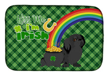Load image into Gallery viewer, Black Pekingese St. Patrick's Day Dish Drying Mat – Absorbent, Artistic Kitchen Essentials