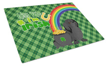 Load image into Gallery viewer, Black Pekingese St. Patrick's Day Glass Cutting Boards – Durable, Decorative Kitchen Art Large