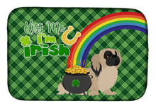 Load image into Gallery viewer, Cream Pekingese St. Patrick's Day Dish Drying Mat – Absorbent, Artistic Kitchen Essentials