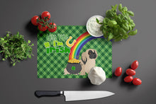 Load image into Gallery viewer, Cream Pekingese St. Patrick's Day Glass Cutting Boards – Durable, Decorative Kitchen Art Large