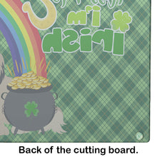 Load image into Gallery viewer, Cream Pekingese St. Patrick's Day Glass Cutting Boards – Durable, Decorative Kitchen Art Large