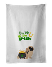 Load image into Gallery viewer, Cream Pekingese St. Patrick's Day White Kitchen Towel Set of 2 Dish Towels