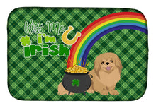 Load image into Gallery viewer, Gold Pekingese St. Patrick's Day Dish Drying Mat – Absorbent, Artistic Kitchen Essentials