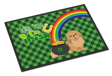 Load image into Gallery viewer, Gold Pekingese St. Patrick's Day Doormat - 24x36 Decorative Floor Mat – Indoor/Outdoor Rug with Artistic Flair