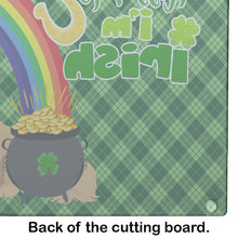 Load image into Gallery viewer, Gold Pekingese St. Patrick's Day Glass Cutting Boards – Durable, Decorative Kitchen Art Large