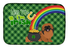 Load image into Gallery viewer, Red Pekingese St. Patrick's Day Dish Drying Mat – Absorbent, Artistic Kitchen Essentials