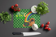 Load image into Gallery viewer, Red Pekingese St. Patrick's Day Glass Cutting Boards – Durable, Decorative Kitchen Art Large