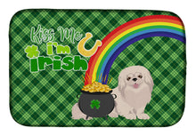 Load image into Gallery viewer, White Pekingese St. Patrick's Day Dish Drying Mat – Absorbent, Artistic Kitchen Essentials