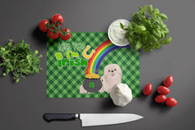 Load image into Gallery viewer, White Pekingese St. Patrick's Day Glass Cutting Boards – Durable, Decorative Kitchen Art Large