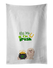 Load image into Gallery viewer, White Pekingese St. Patrick's Day White Kitchen Towel Set of 2 Dish Towels