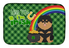 Load image into Gallery viewer, Black and Tan Pomeranian St. Patrick's Day Dish Drying Mat – Absorbent, Artistic Kitchen Essentials
