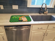 Load image into Gallery viewer, Orange Pomeranian St. Patrick's Day Dish Drying Mat – Absorbent, Artistic Kitchen Essentials