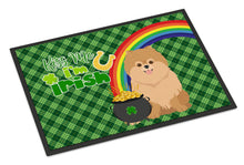 Load image into Gallery viewer, Orange Pomeranian St. Patrick's Day Doormat - 24x36 Decorative Floor Mat – Indoor/Outdoor Rug with Artistic Flair
