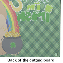 Load image into Gallery viewer, Orange Pomeranian St. Patrick's Day Glass Cutting Boards – Durable, Decorative Kitchen Art Large