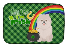Load image into Gallery viewer, White Pomeranian St. Patrick's Day Dish Drying Mat – Absorbent, Artistic Kitchen Essentials