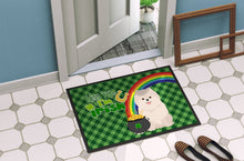 Load image into Gallery viewer, White Pomeranian St. Patrick's Day Doormat - 24x36 Decorative Floor Mat – Indoor/Outdoor Rug with Artistic Flair