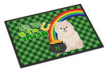 Load image into Gallery viewer, White Pomeranian St. Patrick's Day Doormat - 24x36 Decorative Floor Mat – Indoor/Outdoor Rug with Artistic Flair