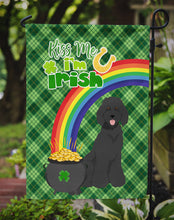 Load image into Gallery viewer, Standard Black Poodle St. Patrick's Garden Flag – "Kiss Me I’m Irish" with Pot of Gold &amp; Rainbow