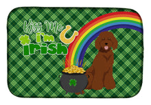 Load image into Gallery viewer, Standard Red Poodle St. Patrick's Day Dish Drying Mat – Absorbent, Artistic Kitchen Essentials