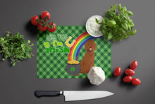 Load image into Gallery viewer, Standard Red Poodle St. Patrick's Day Glass Cutting Boards – Durable, Decorative Kitchen Art Large
