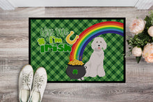 Load image into Gallery viewer, Standard White Poodle St. Patrick's Day Doormat - 24x36 Decorative Floor Mat – Indoor/Outdoor Rug with Artistic Flair
