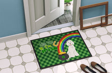 Load image into Gallery viewer, Standard White Poodle St. Patrick's Day Doormat - 24x36 Decorative Floor Mat – Indoor/Outdoor Rug with Artistic Flair