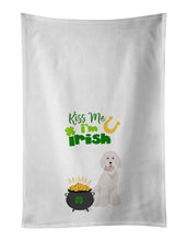 Load image into Gallery viewer, Standard White Poodle St. Patrick's Day White Kitchen Towel Set of 2 Dish Towels