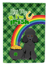 Load image into Gallery viewer, Toy Black Poodle St. Patrick's Garden Flag – "Kiss Me I’m Irish" with Pot of Gold &amp; Rainbow