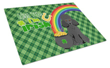 Load image into Gallery viewer, Toy Black Poodle St. Patrick's Day Glass Cutting Boards – Durable, Decorative Kitchen Art Large