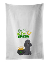 Load image into Gallery viewer, Toy Grey Poodle St. Patrick's Day White Kitchen Towel Set of 2 Dish Towels