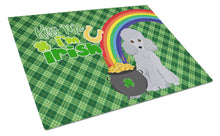 Load image into Gallery viewer, Toy Silver Poodle St. Patrick's Day Glass Cutting Boards – Durable, Decorative Kitchen Art Large
