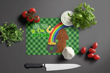 Load image into Gallery viewer, Toy Red Poodle St. Patrick's Day Glass Cutting Boards – Durable, Decorative Kitchen Art Large