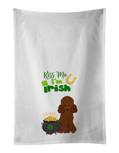 Load image into Gallery viewer, Toy Red Poodle St. Patrick's Day White Kitchen Towel Set of 2 Dish Towels