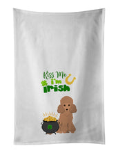 Load image into Gallery viewer, Toy Apricot Poodle St. Patrick's Day White Kitchen Towel Set of 2 Dish Towels