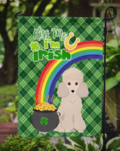 Load image into Gallery viewer, Toy Cream Poodle St. Patrick's Garden Flag – "Kiss Me I’m Irish" with Pot of Gold &amp; Rainbow