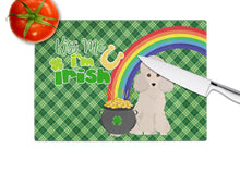 Load image into Gallery viewer, Toy Cream Poodle St. Patrick's Day Glass Cutting Boards – Durable, Decorative Kitchen Art Large