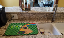 Load image into Gallery viewer, Apricot Pug St. Patrick's Day Dish Drying Mat – Absorbent, Artistic Kitchen Essentials
