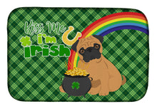 Load image into Gallery viewer, Apricot Pug St. Patrick's Day Dish Drying Mat – Absorbent, Artistic Kitchen Essentials
