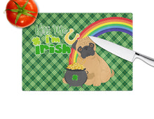 Load image into Gallery viewer, Apricot Pug St. Patrick's Day Glass Cutting Boards – Durable, Decorative Kitchen Art Large
